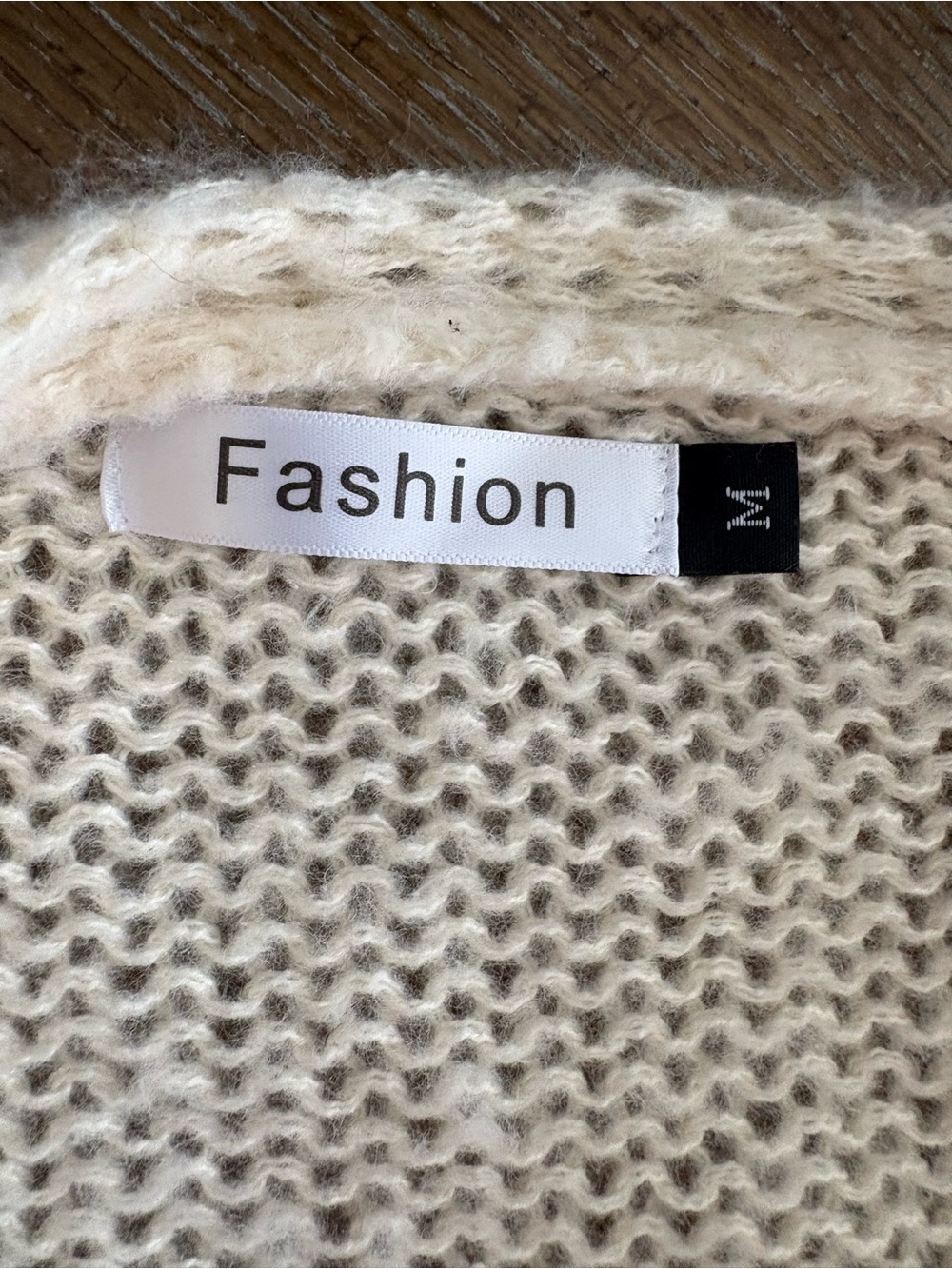 Cream Open-Front Cardigan with Multicolor Stripe Accents - Picture 6 of 8